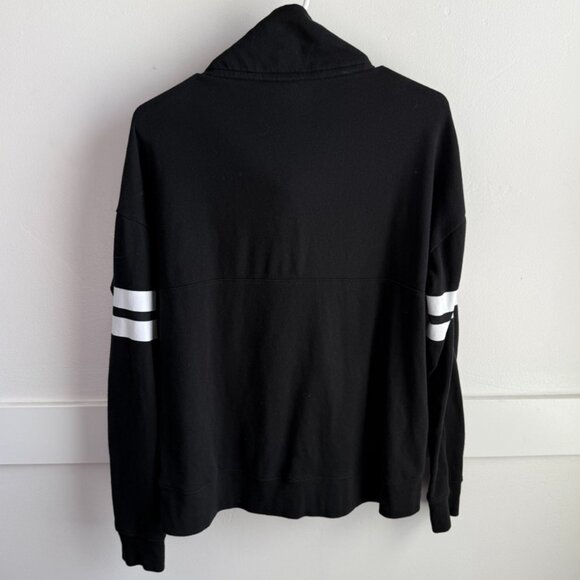 Victoria's Secret Pink Black & Palm Leaf Quarter Zip Sweatshirt - Picture 2 of 5